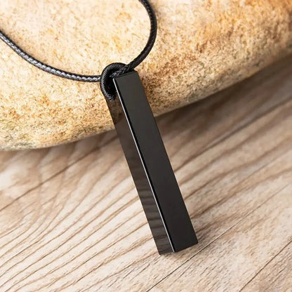 Bold Dark Stone Pendant Necklace