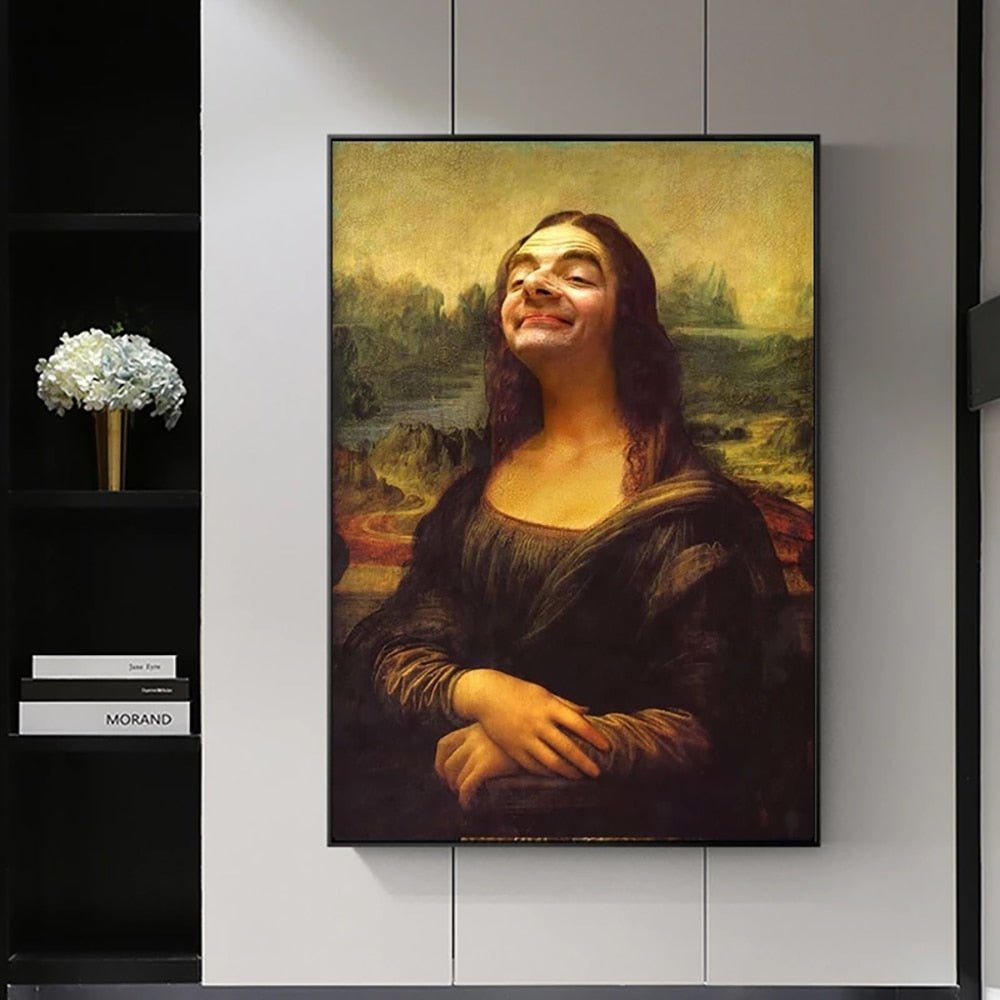 Funny Mona Lisa Canvas Wall Art Print - Luxicro