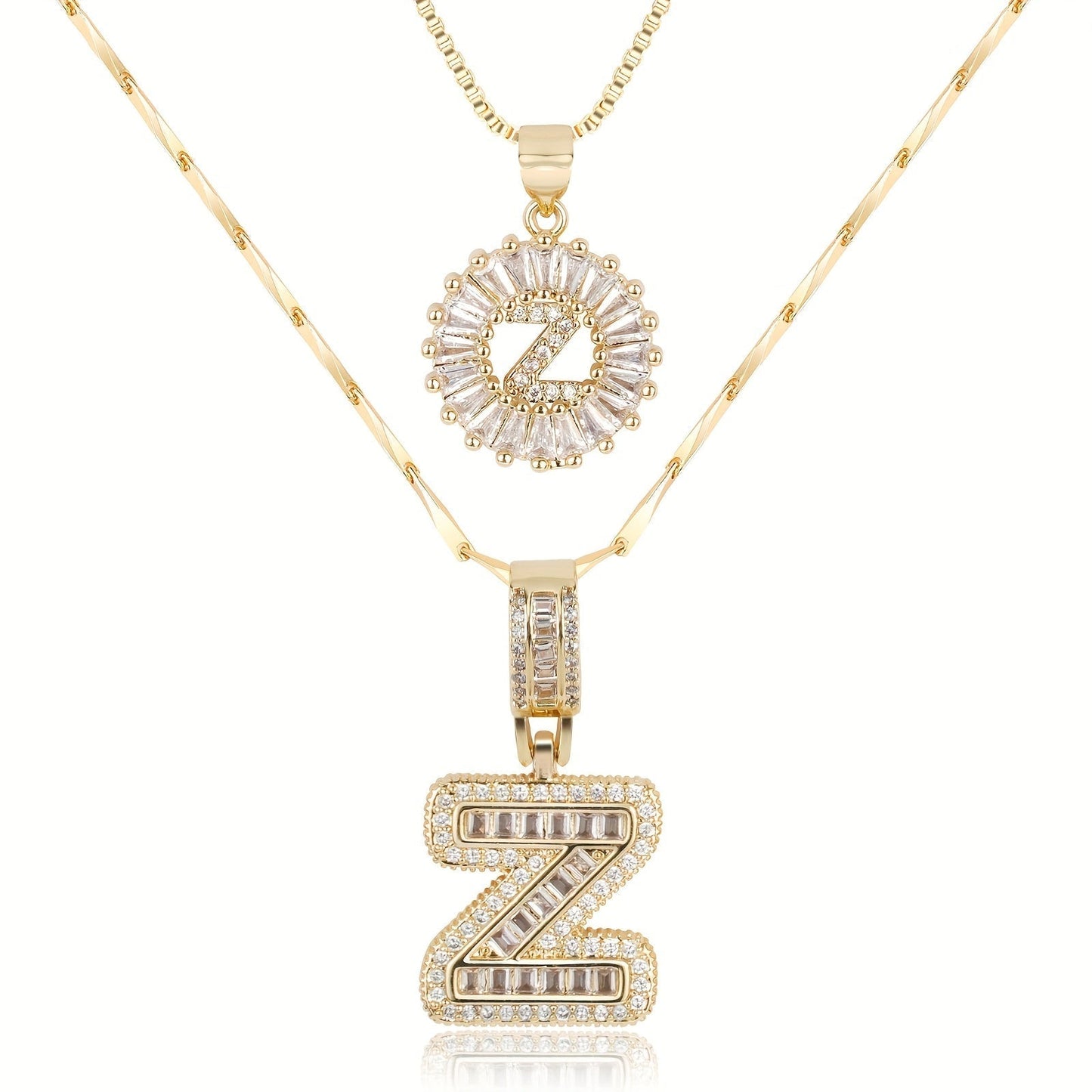 Fine 14k Gold Initial Diamond Pendant Necklace