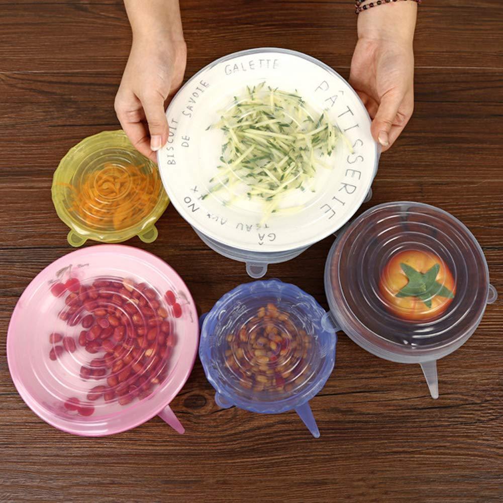 Leakproof Silicone Kitchen Container Lids (6 Pack)