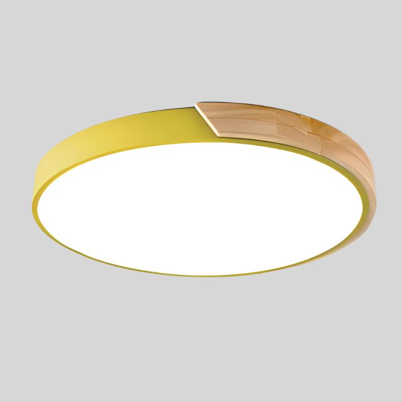 Rustic Wood Round Pendant Ceiling Light