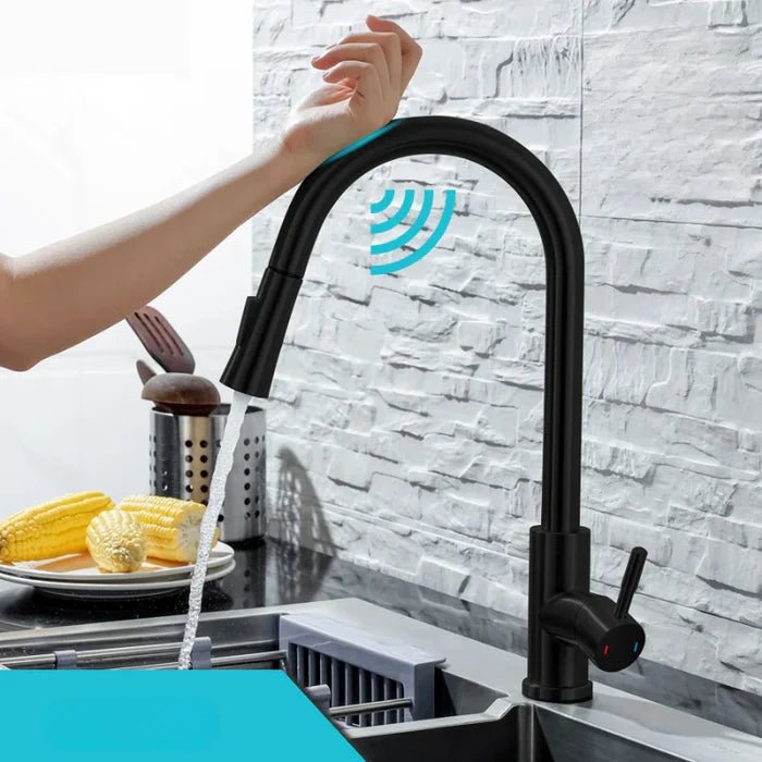 Hands Free Automatic Kitchen Faucet with Pull Out Spray - Luxicro
