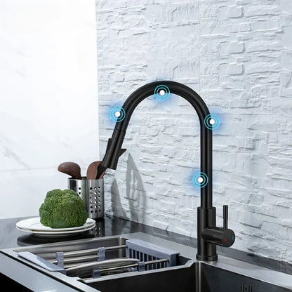 Hands Free Automatic Kitchen Faucet with Pull Out Spray