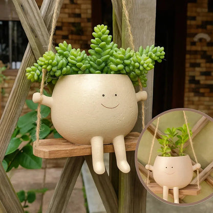 Fun Smiling Face Hanging Planter - Luxicro