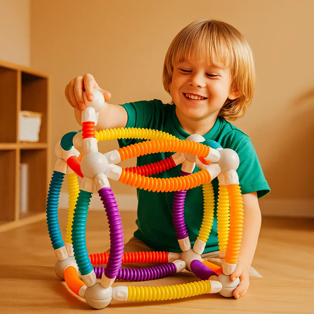 Vibrant Building Magnet Blocks Toy Set