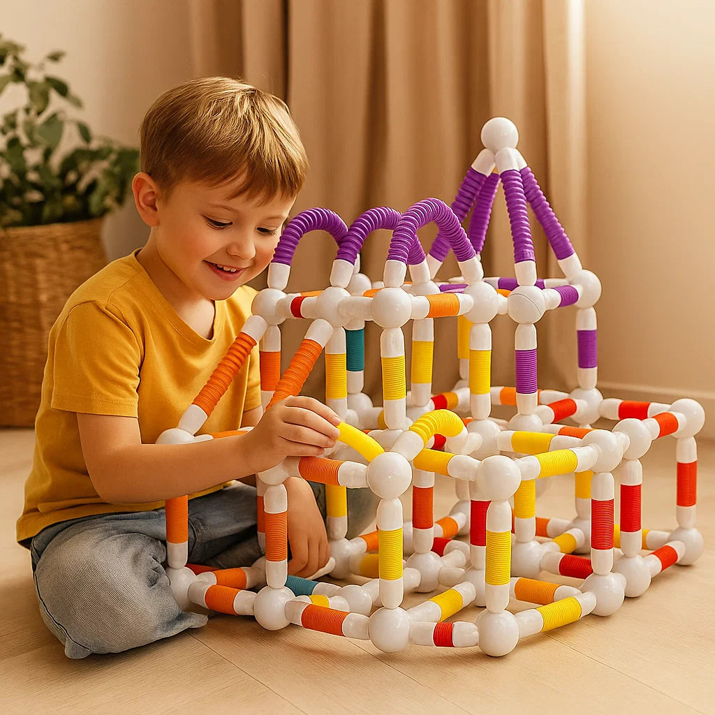 Vibrant Building Magnet Blocks Toy Set