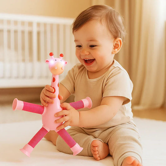 Colorful Soft Giraffe Teether Toy - Luxicro