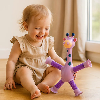 Colorful Suction Giraffe Baby Toy