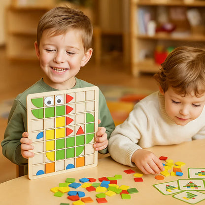 Educational Wooden Shape Sorting Puzzle Toy - Luxicro