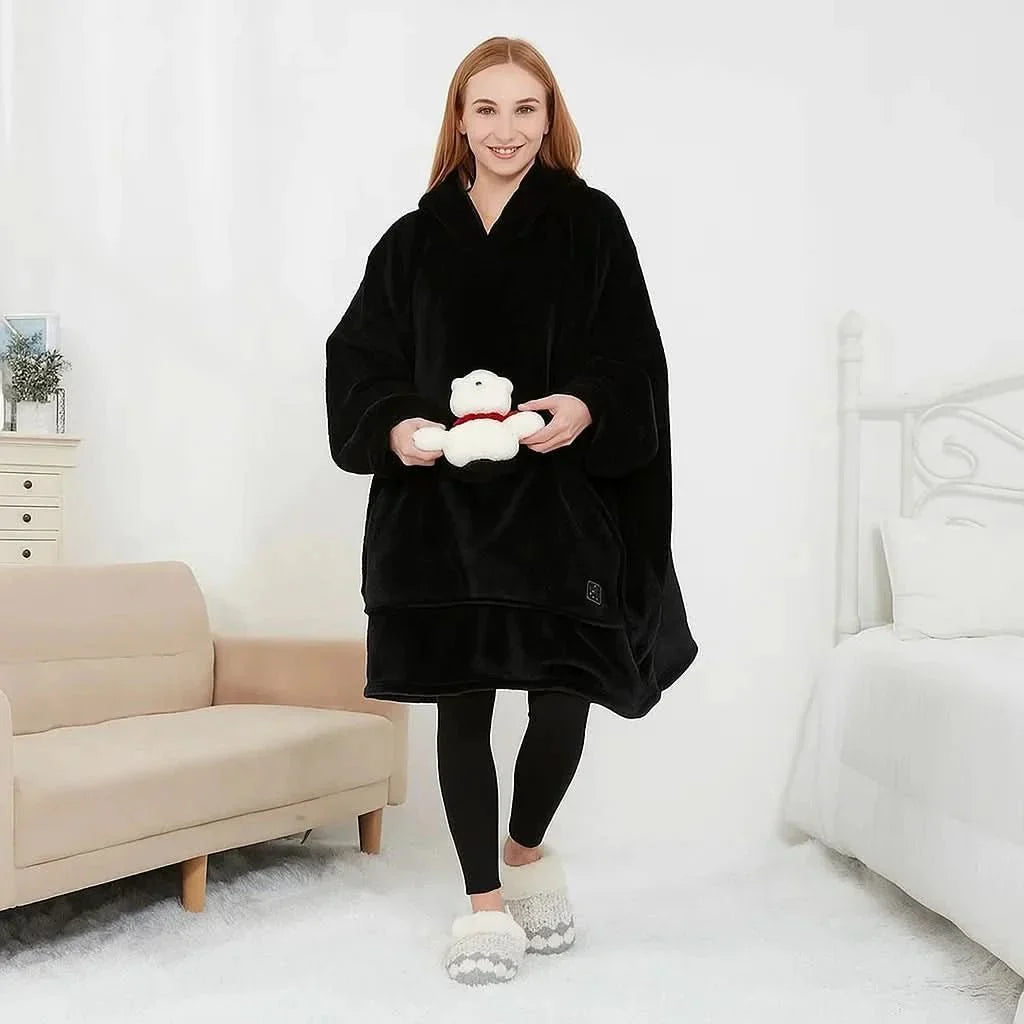 Cozy Electric Blanket Hoodie with Fleece Lining