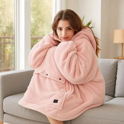Cozy Electric Blanket Hoodie with Fleece Lining