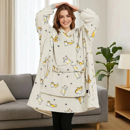 Cozy Electric Blanket Hoodie with Fleece Lining