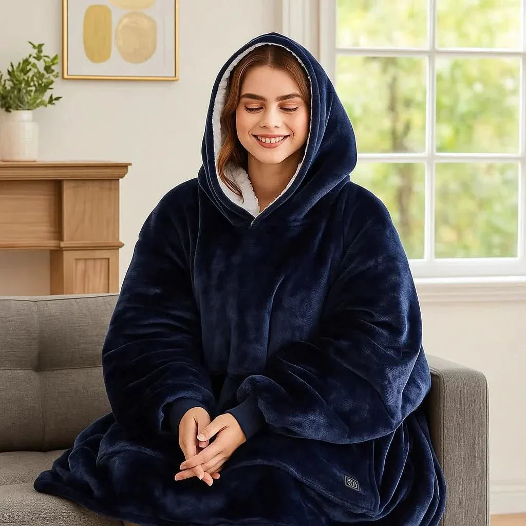 Cozy Electric Blanket Hoodie with Fleece Lining