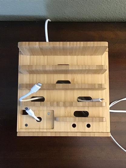 Eco Friendly Bamboo USB Charging Hub Organizer