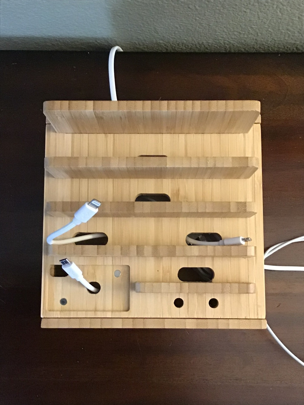 Eco Friendly Bamboo USB Charging Hub Organizer