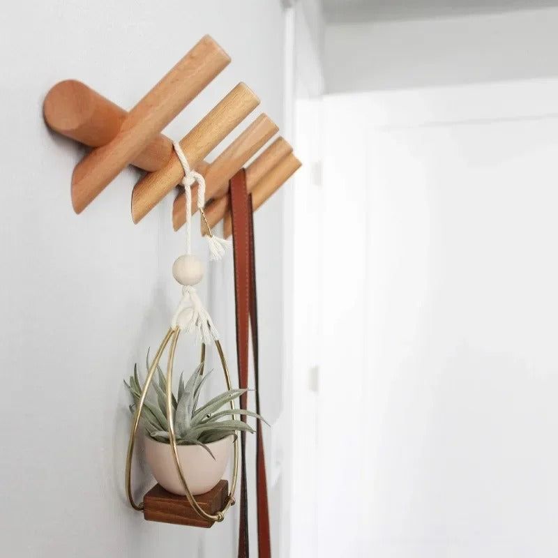 Sleek Wooden Coat and Hat Storage Rack - Luxicro