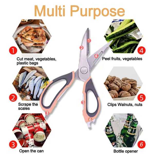Premium 5-in-1 Kitchen Scissors for Easy Food Prep