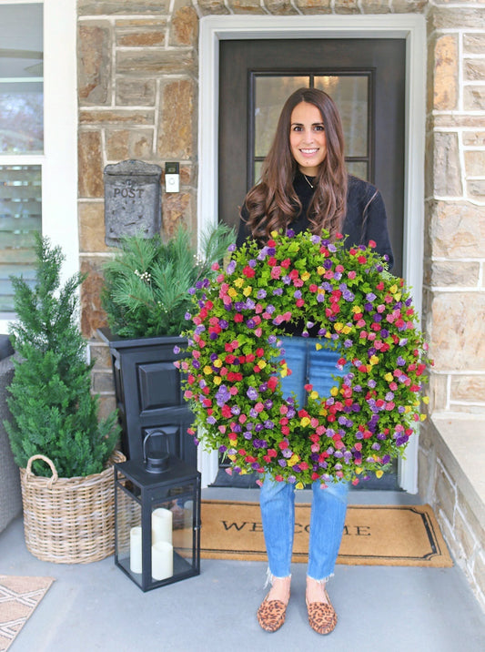 Beautiful Floral Spring Door Wreath - Luxicro
