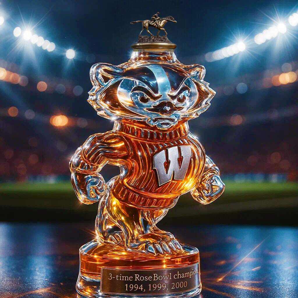 Official Wisconsin Badgers Rose Bowl Whiskey Decanter
