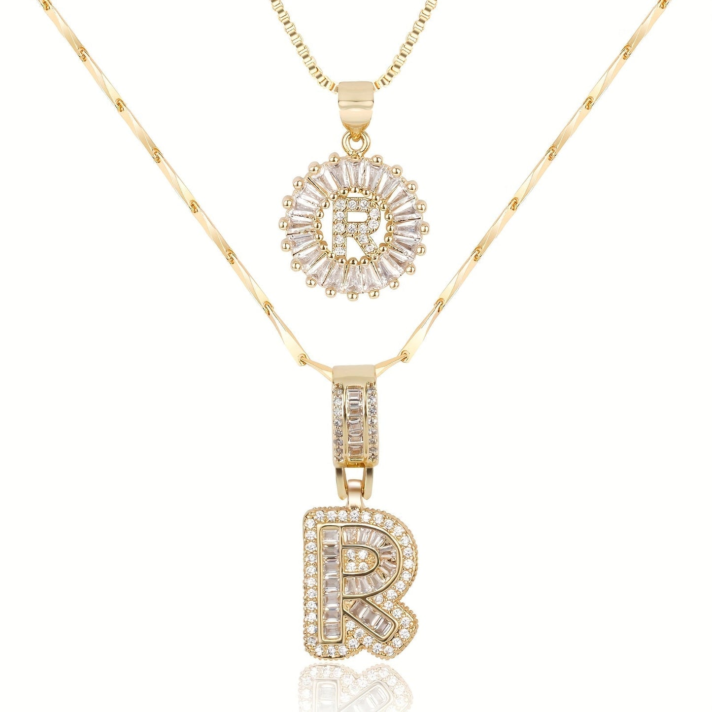 Fine 14k Gold Initial Diamond Pendant Necklace