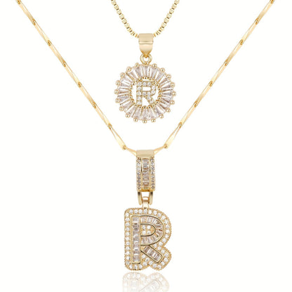 Fine 14k Gold Initial Diamond Pendant Necklace