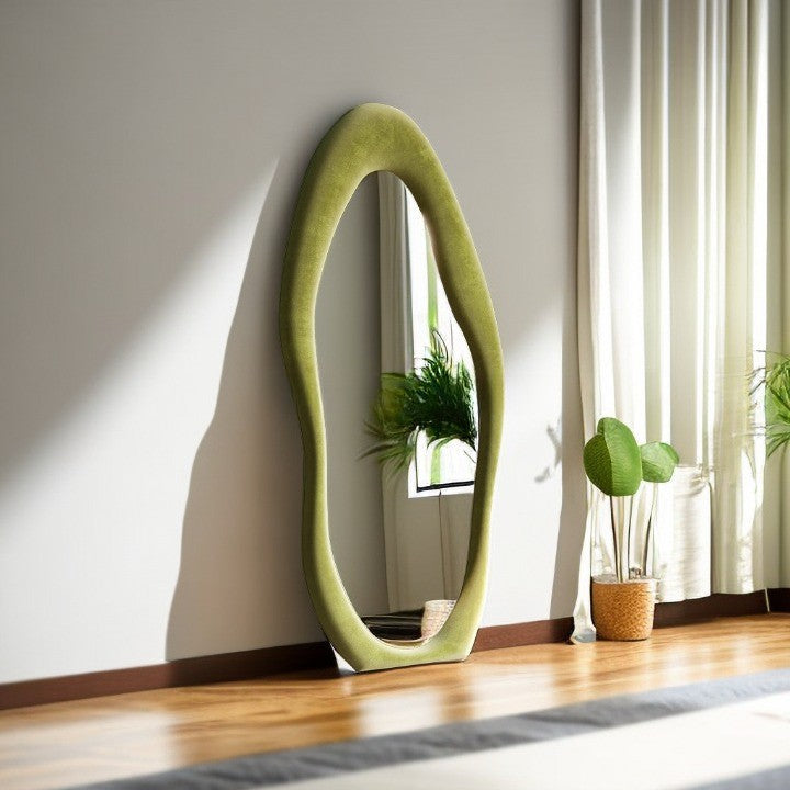 Large Round Wooden Framed Mirror - Luxicro