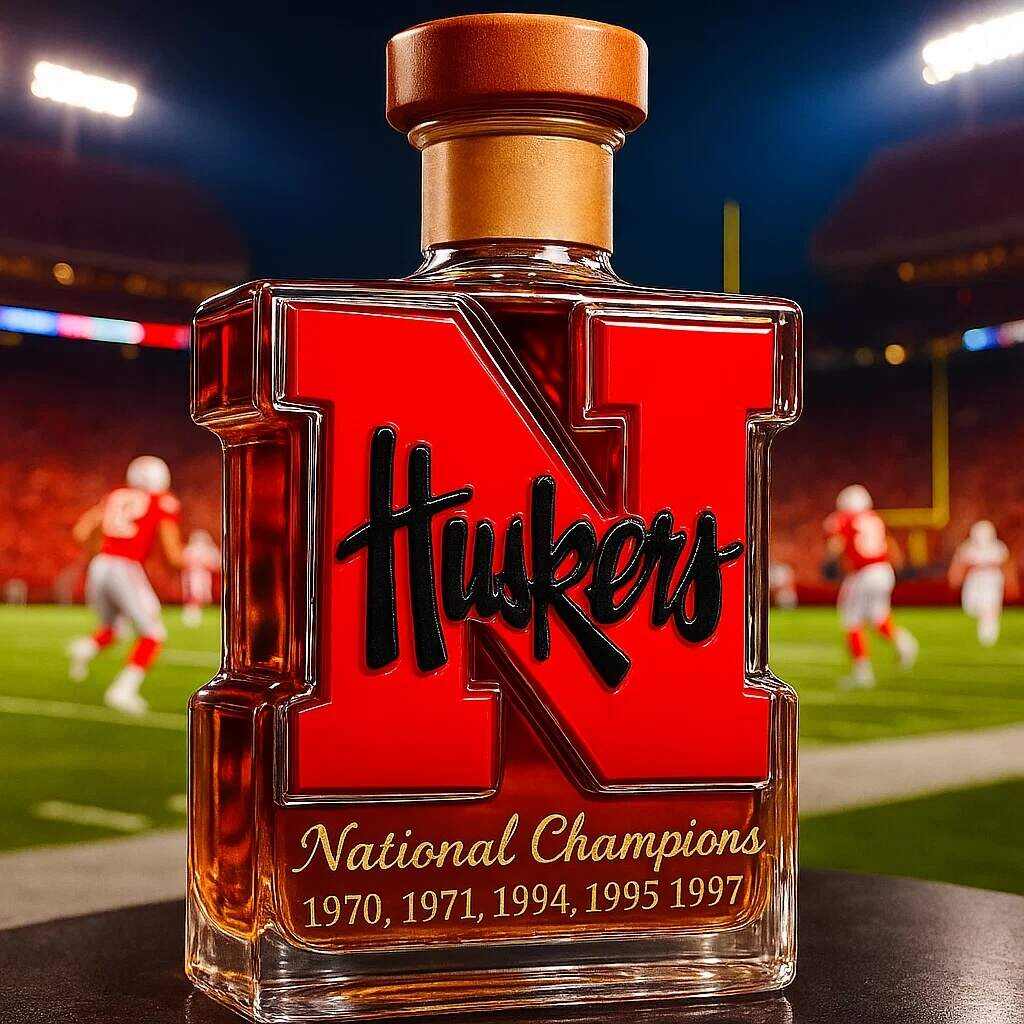 Official Nebraska Cornhuskers Champions Whiskey Decanter