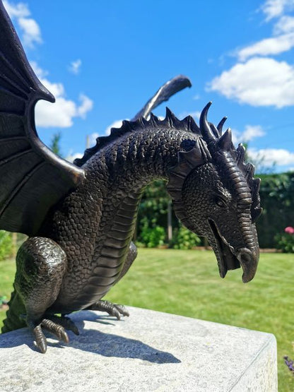 Detailed Dragon Water Feature Statue