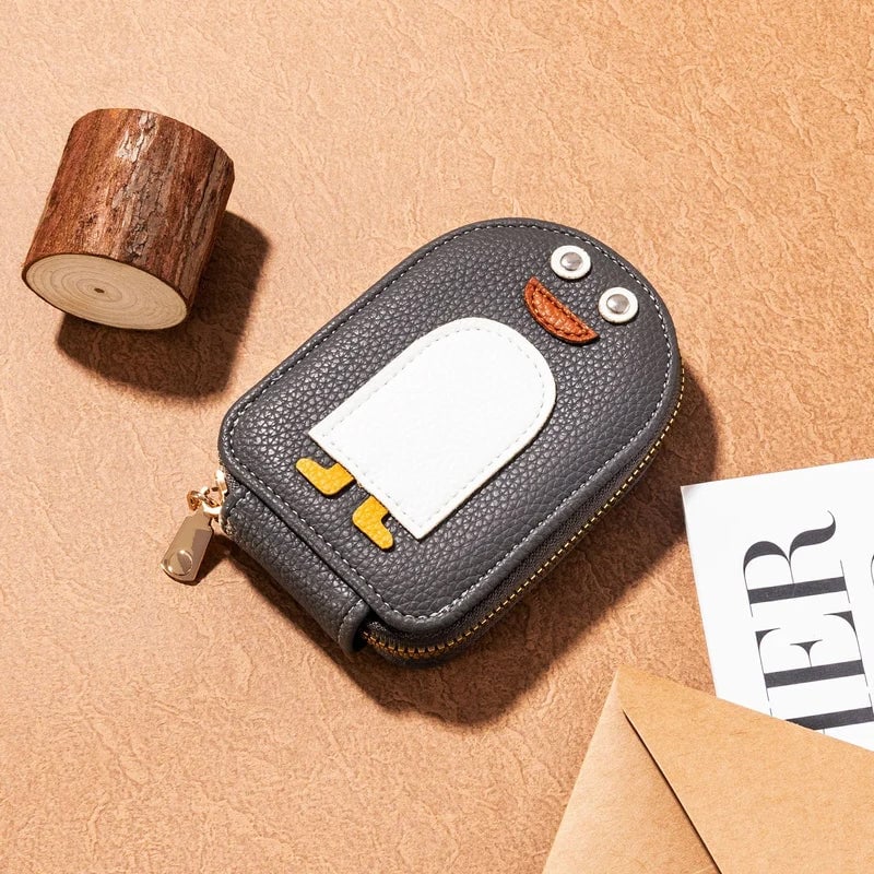 Cute Penguin Leather Card Wallet
