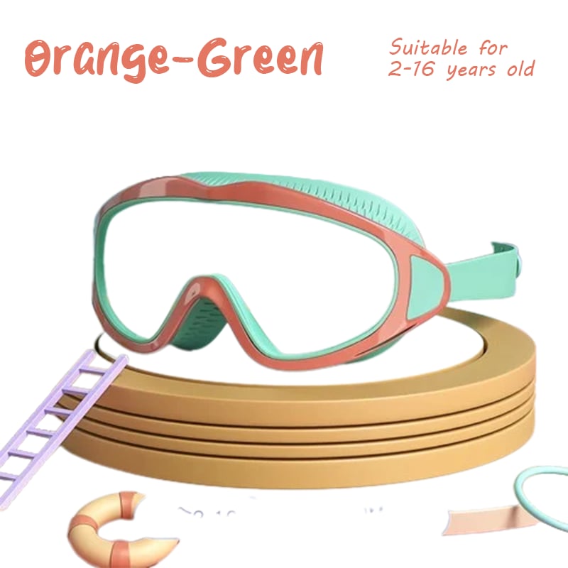 Kids Large Frame Clear Swim Goggles Waterproof