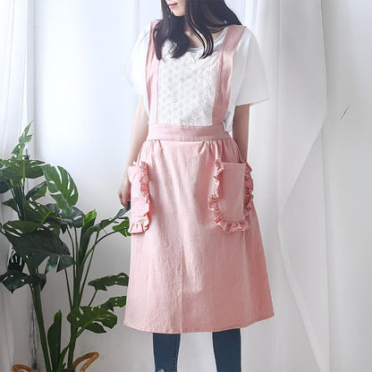 Feminine Floral Pockets Apron
