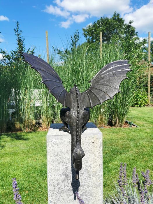 Detailed Dragon Water Feature Statue