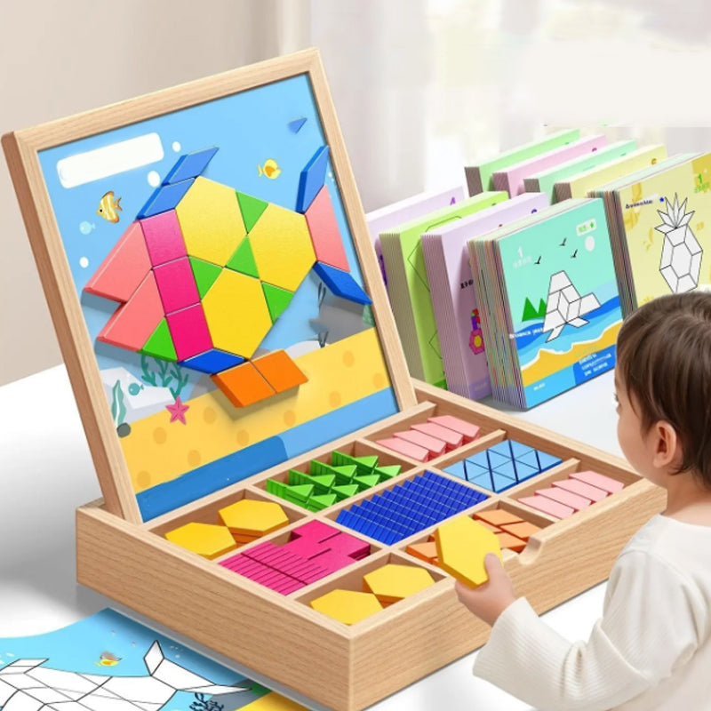 Learning Wooden Magnet Blocks Set - Luxicro