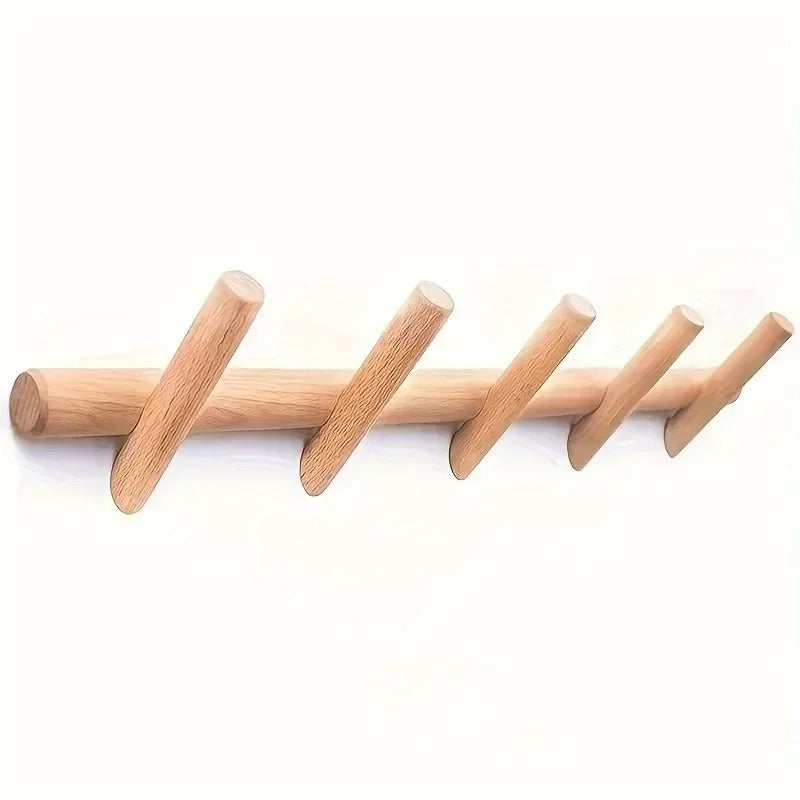 Sleek Wooden Coat and Hat Storage Rack