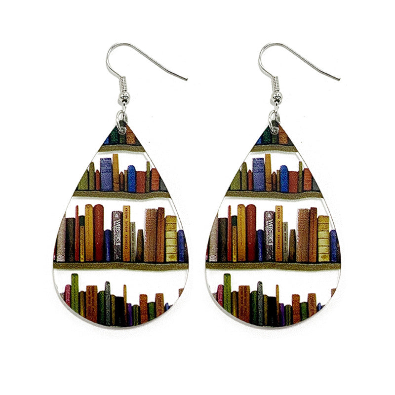 Natural Tree Book Dangle Earrings