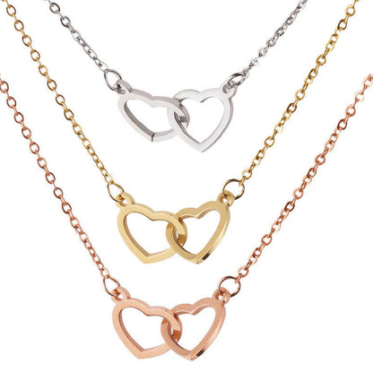 Beautiful Pink Gold Heart Shaped Necklace Set