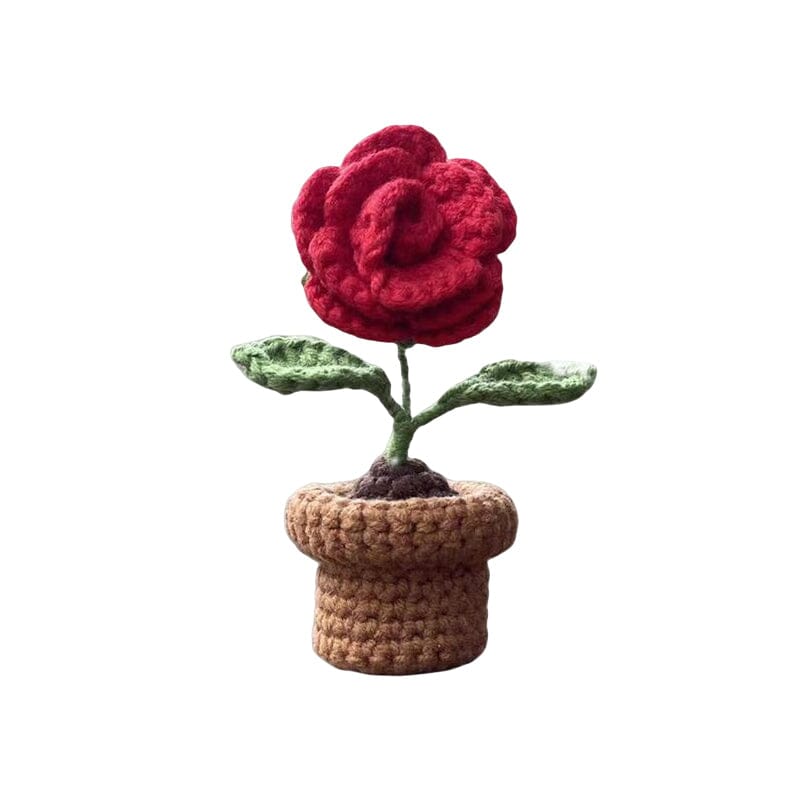 Colorful Hand Knit Flower Decor