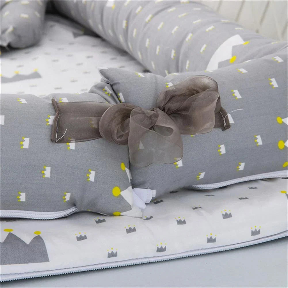 Compact Folding Baby Bed with Soft Pillow