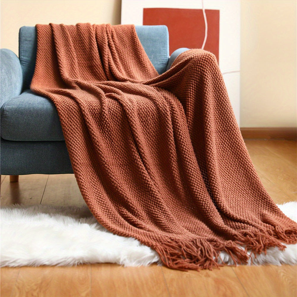 Soft Cozy Throw Blanket with Tassels - Luxicro