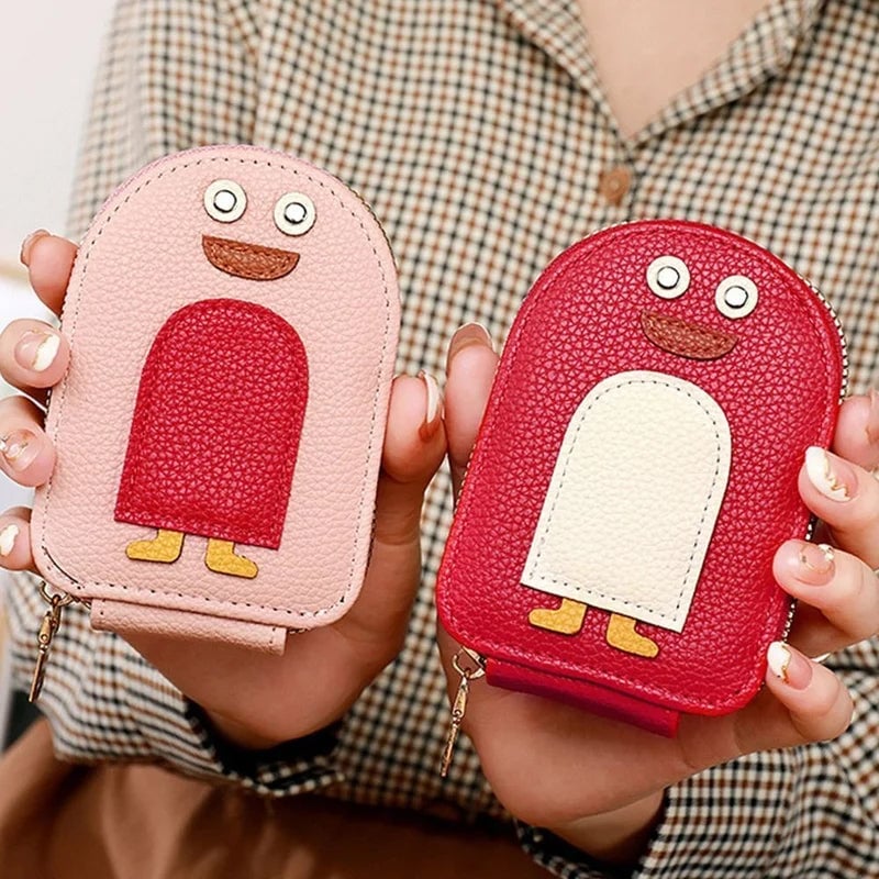 Cute Penguin Leather Card Wallet