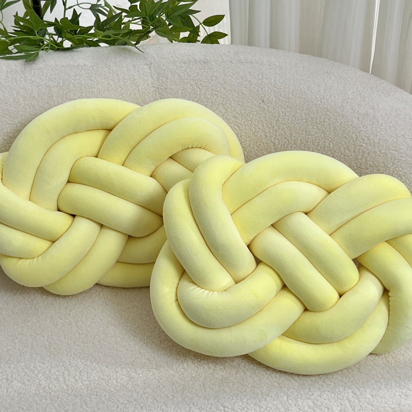 Soft White Pillow with Decorative Buttons