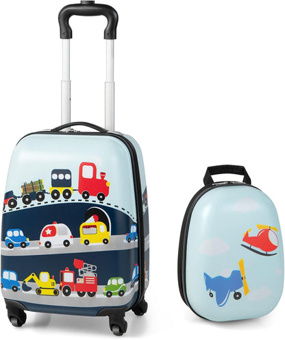 Fun 2-Piece Kids Luggage Set with Backpack - Luxicro