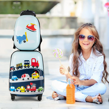 Fun 2-Piece Kids Luggage Set with Backpack