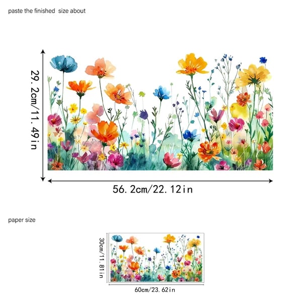 Colorful Floral Static Window Sticker