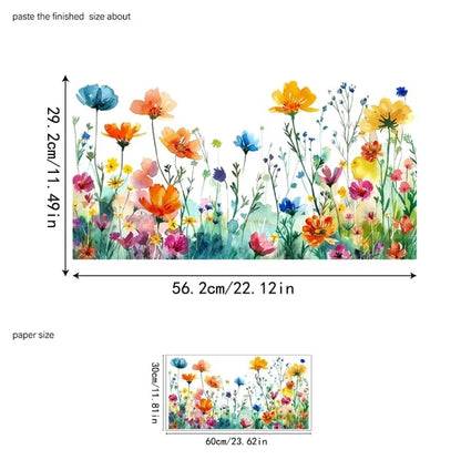 Colorful Floral Static Window Sticker