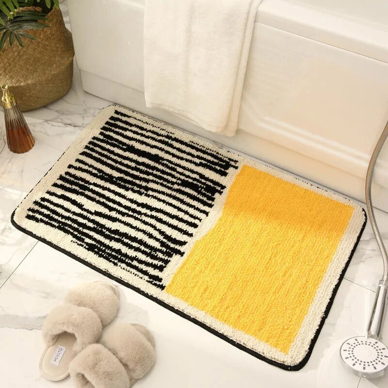 Plush Bathroom Mat with Grip Backing