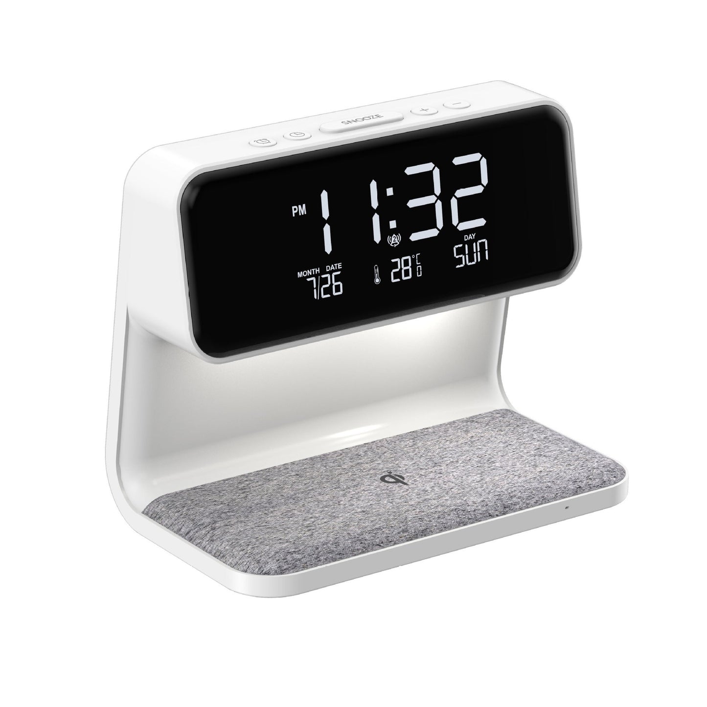 Compact Bedside Table Lamp with USB Charger and Clock