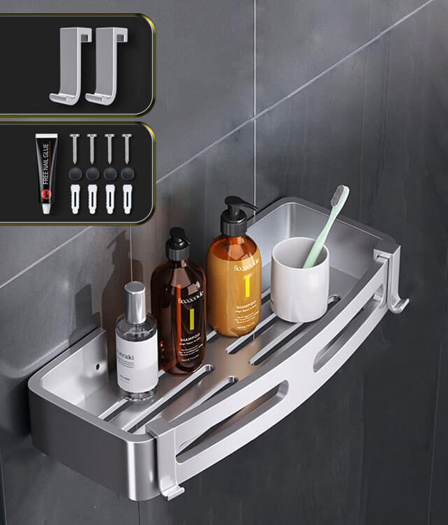 Sleek Chrome Bath Shelf Organizer - Luxicro