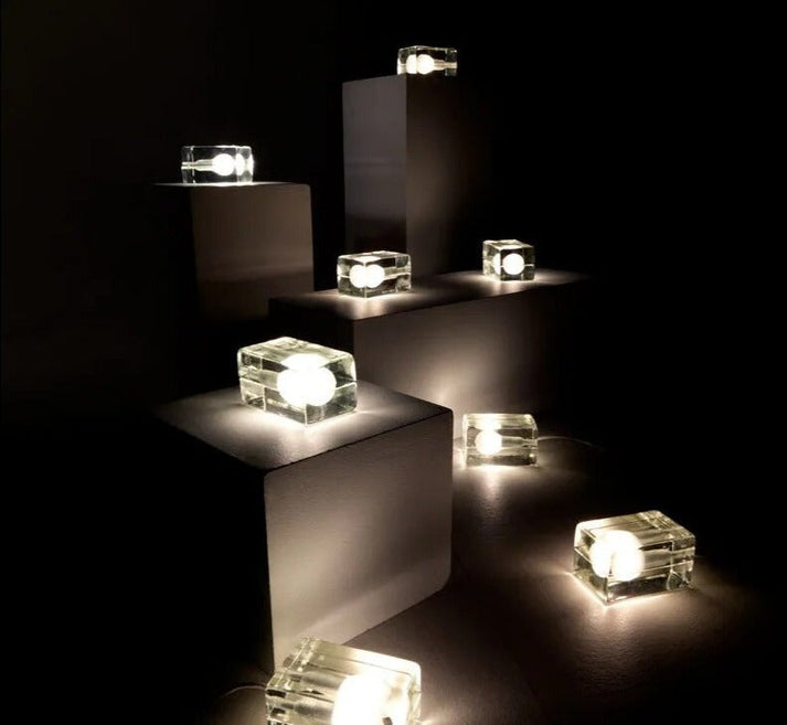 Sleek Clear Glass Table Lamp with Bright LED Light