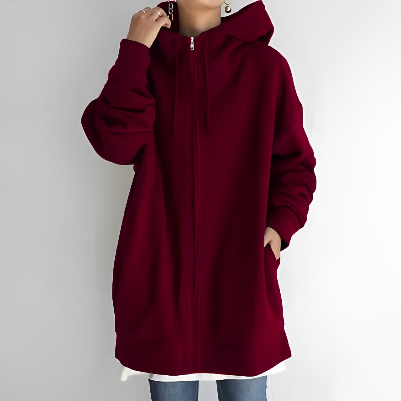 Cozy Women's Fleece Sweatshirt - Soft Oversized Hoody